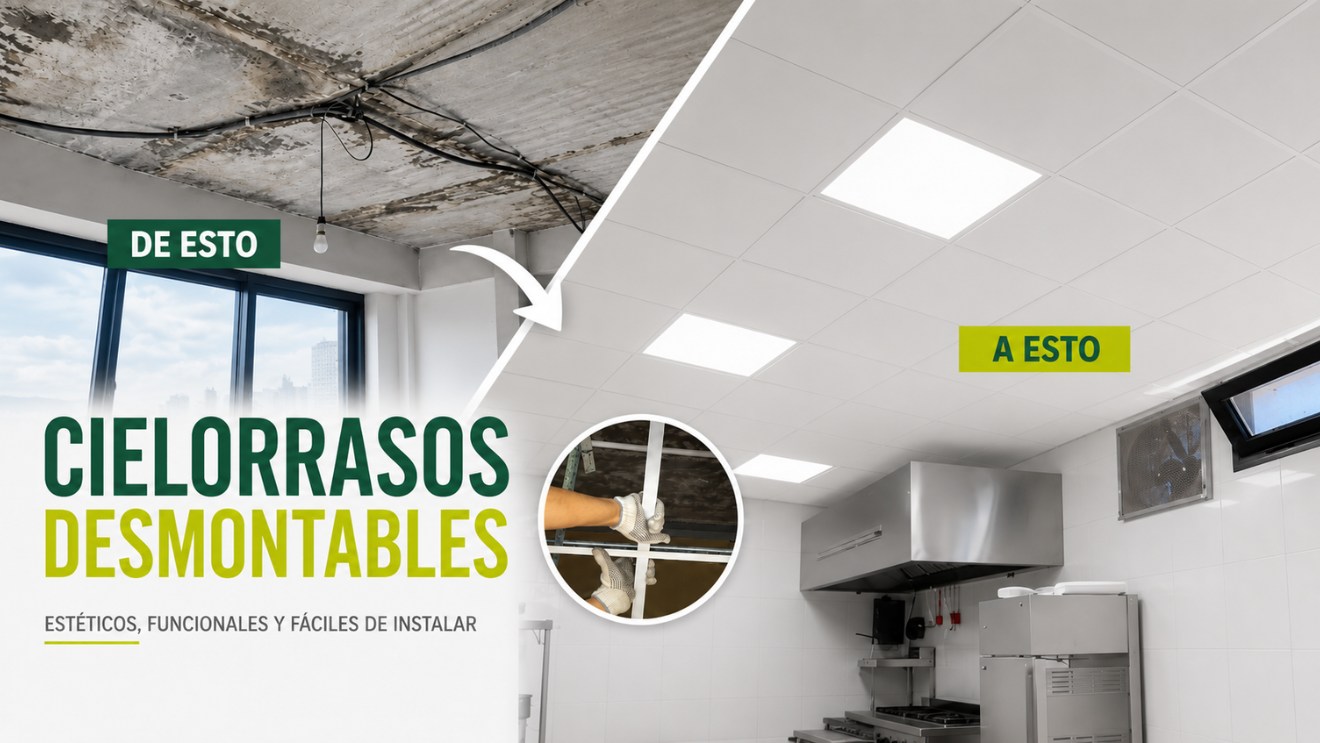 cielorrasos desmontables - antes y despues